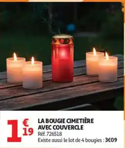 Auchan LA BOUGIE CIMETIÈRE AVEC COUVERCLE offre