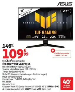 Auchan ASUS ÉCRAN 27" TUF VG279Q5A offre