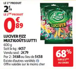 Auchan Lutti Luciver Fizz offre