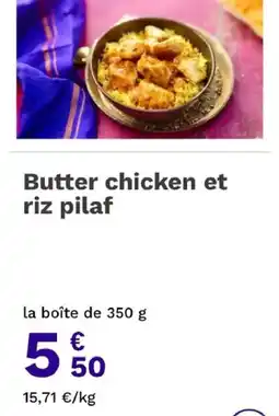 Picard Butter chicken et riz pilaf offre