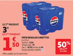 Auchan PEPSI REGULAR CANETTES offre