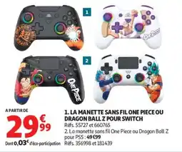 Auchan One Piece Manette sans fil pour Switch offre