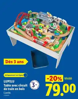 Lidl LUPILU Table avec circuit de train en bois offre