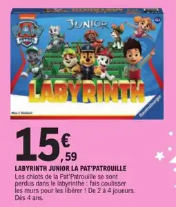 E.Leclerc Ravensburger Labyrinthe Junior La Pat'Patrouille offre