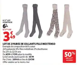 Auchan INEXTENSO Collants fille offre