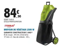 E.Leclerc Jardi i'TOOLS Broyeur de végétaux 2500 W offre