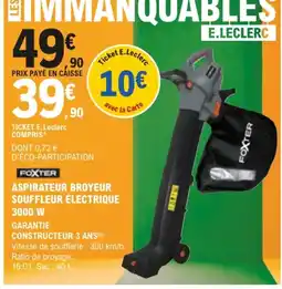 E.Leclerc Jardi FOXTER ASPIRATEUR BROYEUR SOUFFLEUR ÉLECTRIQUE offre