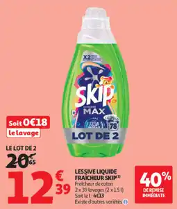 Auchan Skip Lessive liquide fraîcheur offre