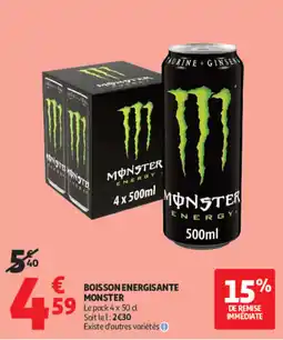 Auchan MONSTER BOISSON ENERGISANTE offre