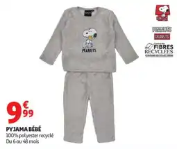 Auchan PEANUTS PYJAMA BÉBÉ offre