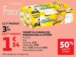 Auchan La Laitière Yaourt à la vanille de Madagascar offre