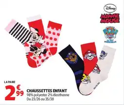 Auchan Disney CHAUSSETTES ENFANT offre