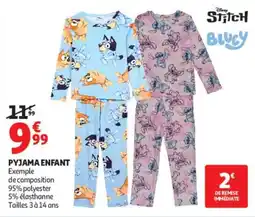 Auchan Stitch Bluey PYJAMA ENFANT offre