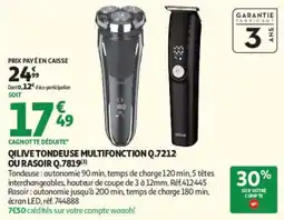 Auchan Qilive tondeuse multifonction q.7212 ou rasoir q.7819 offre
