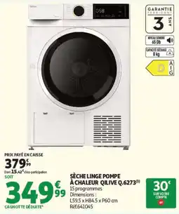 Auchan QILIVE SÈCHE LINGE POMPE À CHALEUR offre