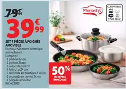 Auchan Menastyl set 7 pièces à poignée amovible offre