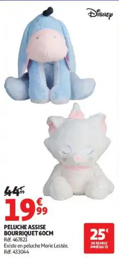 Auchan Disney peluche assise bourriquet 60cm offre