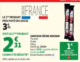 Auchan Auchan saucisse sèche offre
