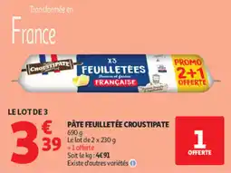 Auchan CROUSTIPATE Pâte feuilletée offre