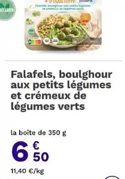Picard Picard Falafels, boulghour aux petits légumes et crèmeux de légumes verts offre