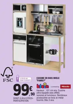 Jouet E.Leclerc Miele CUISINE EN BOIS MIELE "FAMILY" offre