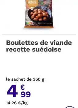 Picard Boulettes de viande recette suédoise offre