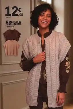 E.Leclerc Tissaia Cardigan ou Poncho Femme offre