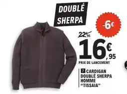 E.Leclerc Tissaia Cardigan double sherpa homme offre