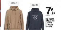 E.Leclerc Tissaia Basics Sweat molleton adulte offre