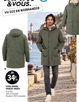 E.Leclerc LOOK & VOUS PARKA HOMME DOUBLÉE SHERPA offre