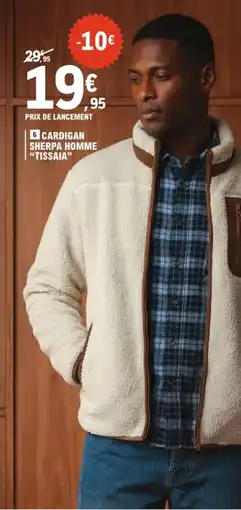 E.Leclerc Tissaia Cardigan Sherpa Homme offre