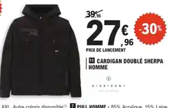 E.Leclerc DISSIDENT CARDIGAN DOUBLÉ SHERPA HOMME offre