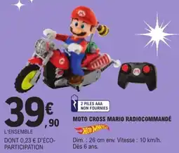 Jouet E.Leclerc Hot Wheels Moto Cross Mario Radiocommandé offre