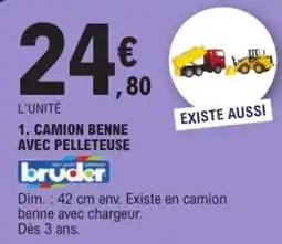 Jouet E.Leclerc bruder CAMION BENNE AVEC PELLETEUSE offre
