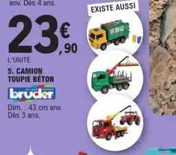 Jouet E.Leclerc bruder CAMION TOUPIE BÉTON offre