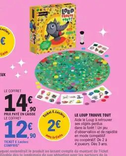 Jouet E.Leclerc Nathan Loup Trouve Tout offre