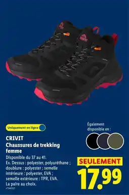 Lidl CRIVIT Chaussures de trekking femme offre