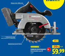 Lidl PARKSIDE PERFORMANCE Scie circulaire sans fil offre