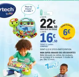 Jouet E.Leclerc Vtech baby thais, la tortue exploratrice offre