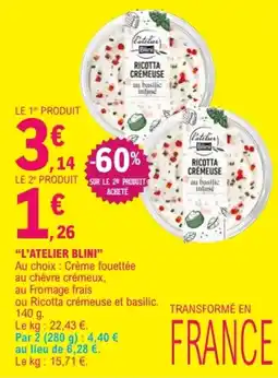 E.Leclerc L'Atelier Blini Ricotta crémeuse offre