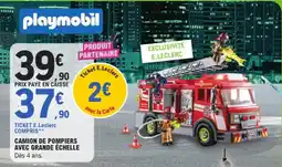 E.Leclerc Playmobil camion de pompiers avec grande échelle offre