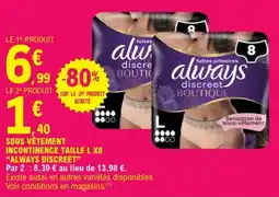 E.Leclerc Always Sous vêtement incontinence offre