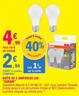 E.Leclerc OSRAM Ampoules LED offre