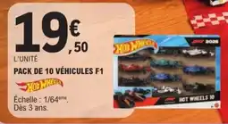 Jouet E.Leclerc Hot Wheels Pack de 10 véhicules F1 offre