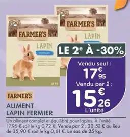 Point Vert FARMER'S ALIMENT LAPIN FERMIER offre