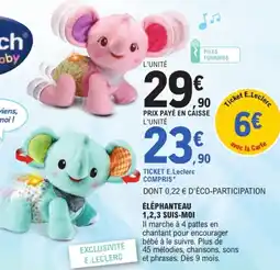 E.Leclerc Vtech elephanteau 1,2,3 suis-moi offre