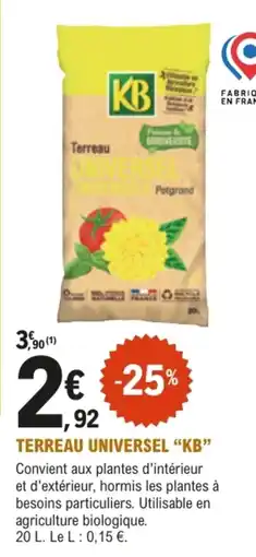 E.Leclerc Jardi KB Terreau Universel offre