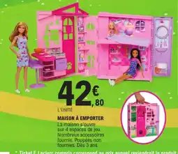 Jouet E.Leclerc Barbie Maison à emporter offre