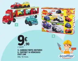 Jouet E.Leclerc Caminon porte-voitures coffret 10 vehicules fast car offre