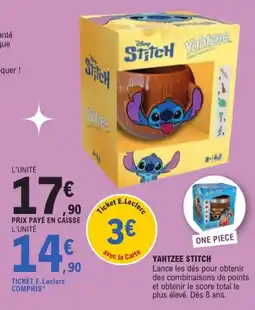Jouet E.Leclerc Yahtzee Stitch offre